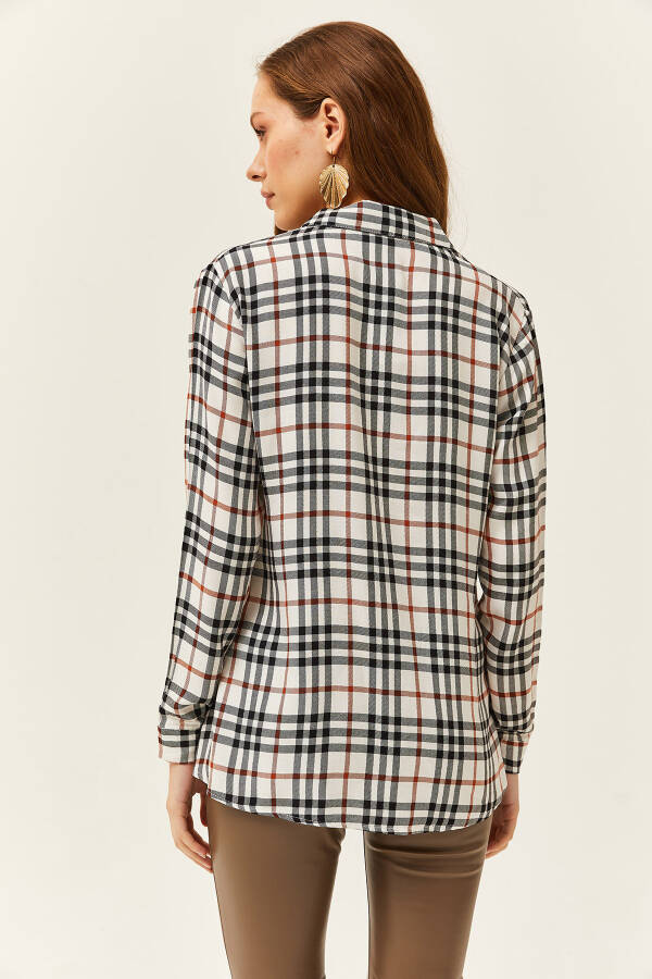 Women's Black Red Plaid Belmando Woven Shirt GML-19001165 - 2