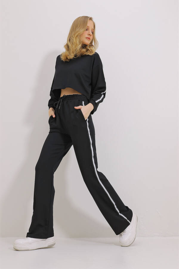 Women's Black Stripe Detail Tracksuit ALC-X11464 - 1