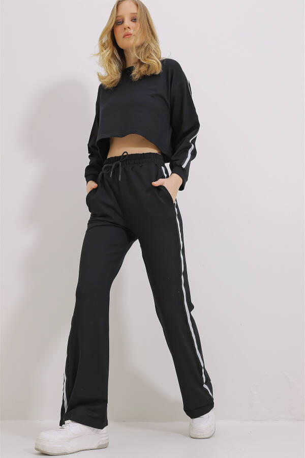 Women's Black Stripe Detail Tracksuit ALC-X11464 - 2