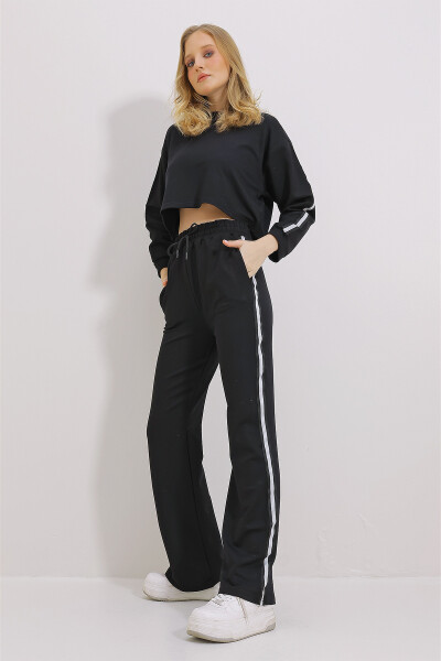 Women's Black Stripe Detail Tracksuit ALC-X11464 - 3