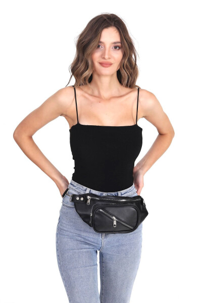 Women's Black Waist and Crossbody Bag - 18