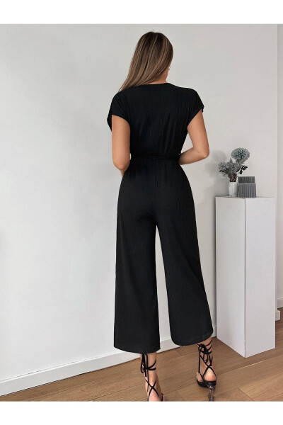 Women's Black Wrap Dress with Belt ARM-20Y042008 - 5