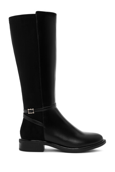 Women's Black Zipper Boots 24WFE404014 - 1