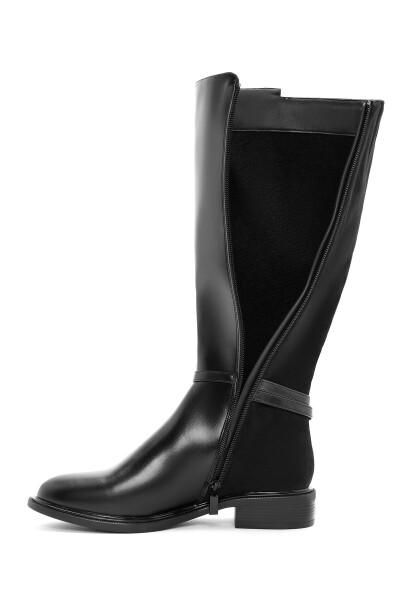 Women's Black Zipper Boots 24WFE404014 - 3