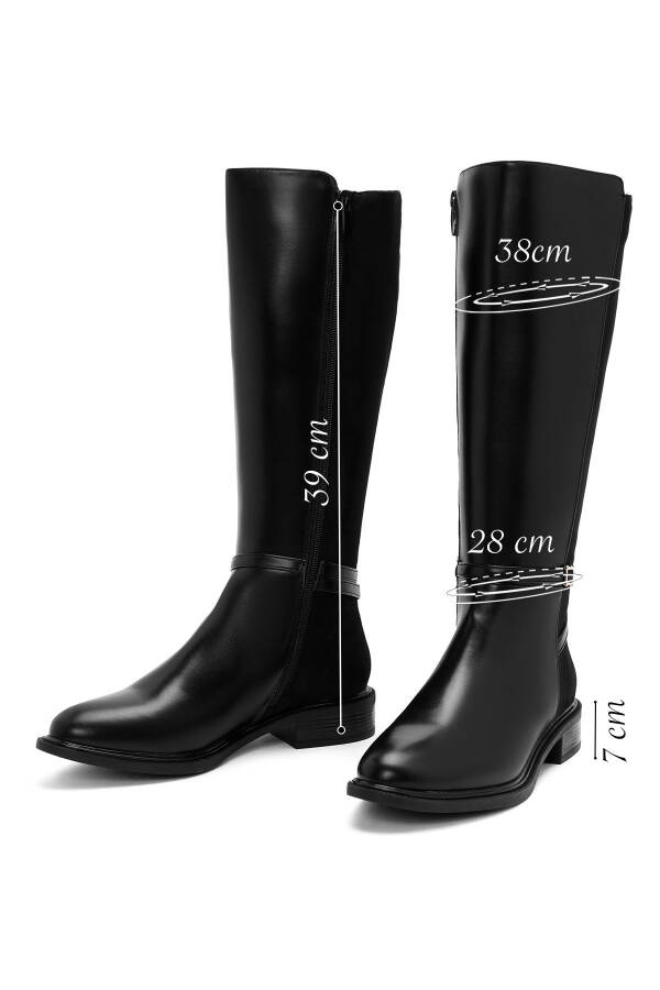 Women's Black Zipper Boots 24WFE404014 - 4