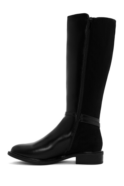 Women's Black Zipper Boots 24WFE404014 - 5