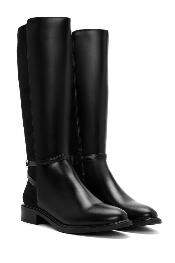 Women's Black Zipper Boots 24WFE404014 - 6