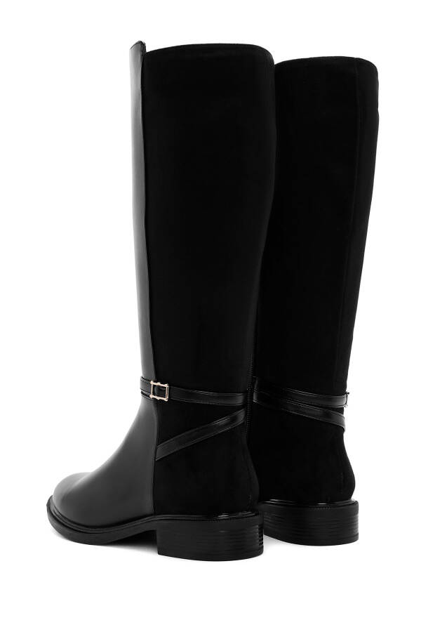 Women's Black Zipper Boots 24WFE404014 - 8