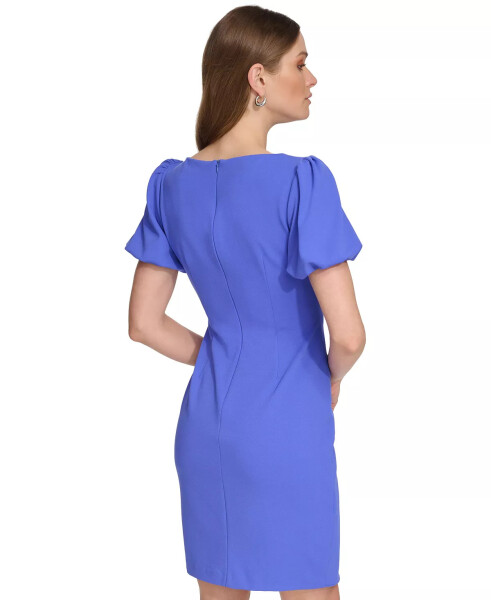 Women's Boat Neck Puff-Sleeve Sheath Dress Iris - 2