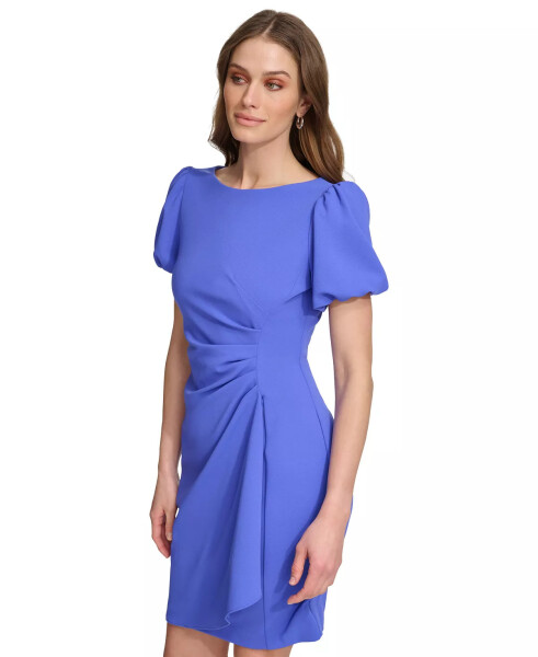 Women's Boat Neck Puff-Sleeve Sheath Dress Iris - 3