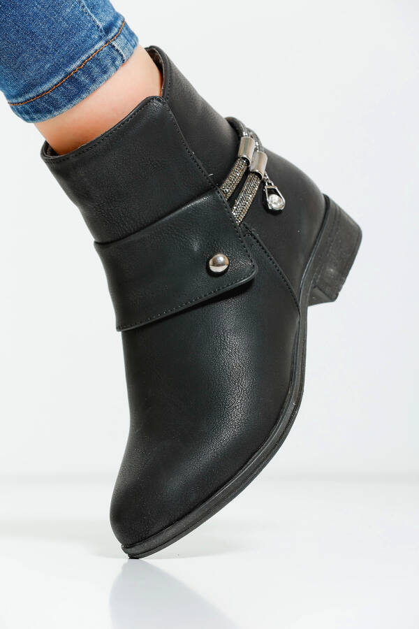 Women's Boots PTK017 - Black Leather - 1