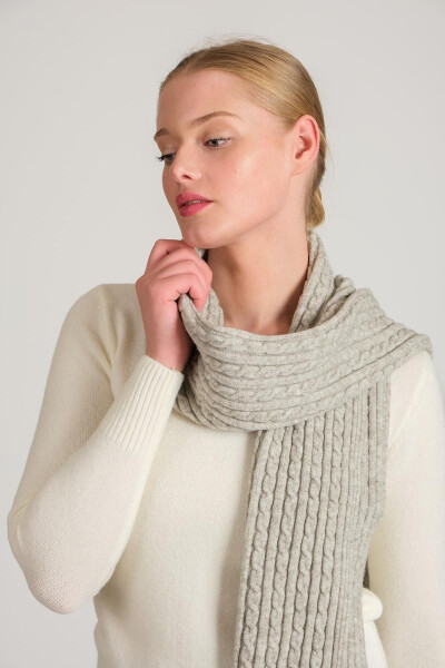 Women's Braided Soft Touch Scarf Grey 23w504 - 3