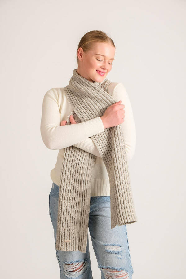 Women's Braided Soft Touch Scarf Grey 23w504 - 4