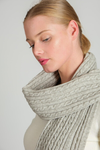 Women's Braided Soft Touch Scarf Grey 23w504 - 5