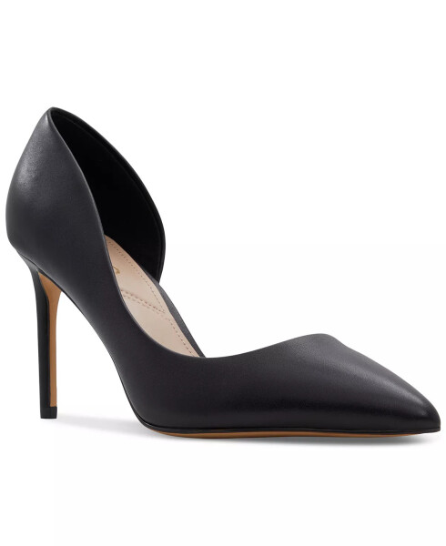 Women's Brandie Pointed-Toe d'Orsay Pumps Black Leather - 1