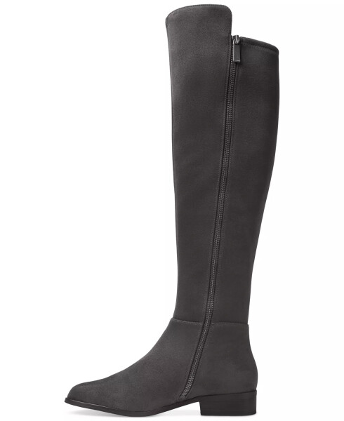 Women's Bromley Suede Flat Tall Riding Boots Charcoal Suede - 3