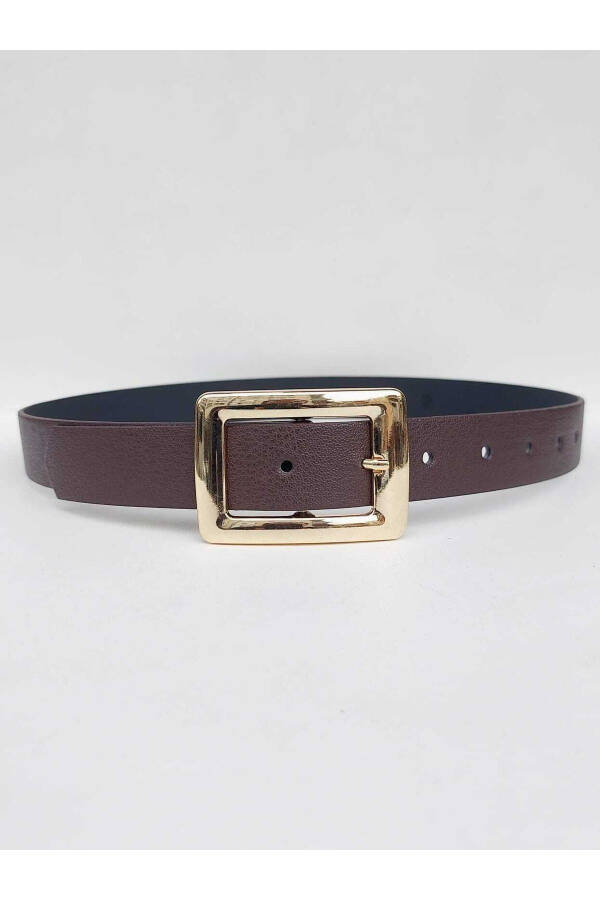 Women's Brown Belt with Gold Buckle - 1