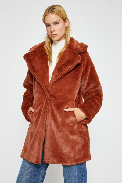 Women's Brown Coat 3WAK00289EW - 1