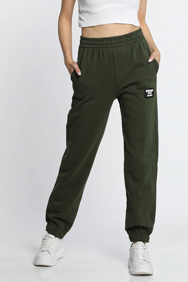 Women's Brushed 3 Thread Printed Elastic Leg Jogger Sweatpants - 1