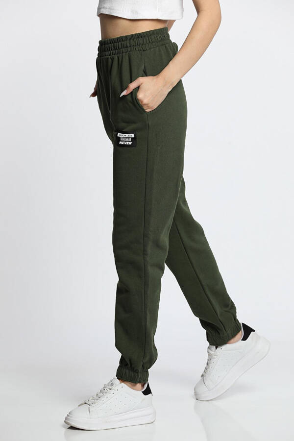 Women's Brushed 3 Thread Printed Elastic Leg Jogger Sweatpants - 2