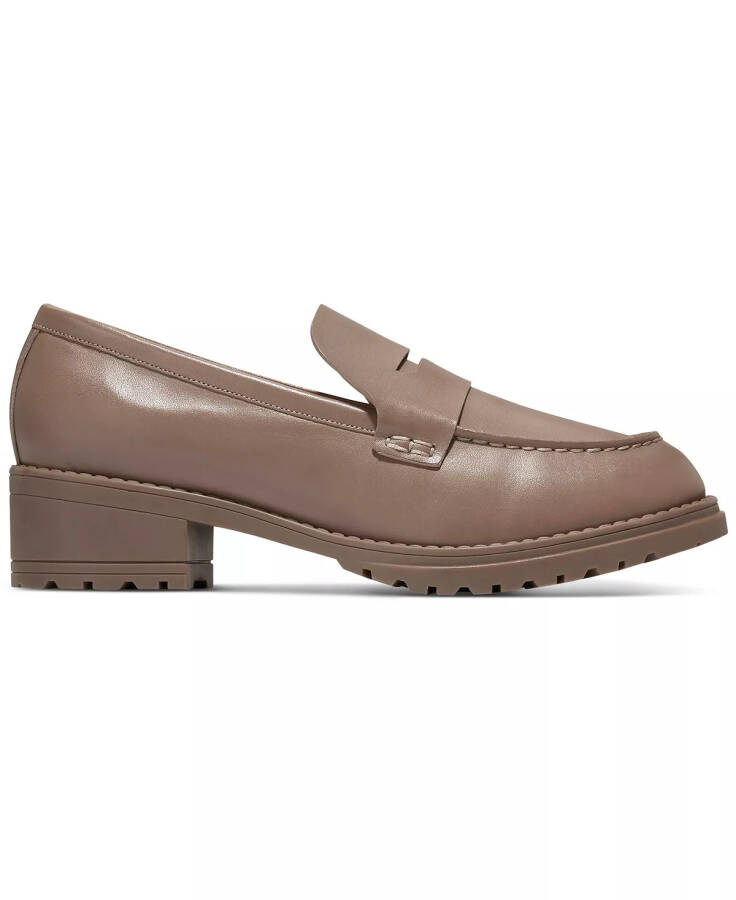 Women's Camea Lug-Sole Penny Loafer Flats Irish Coffee Leather - 2