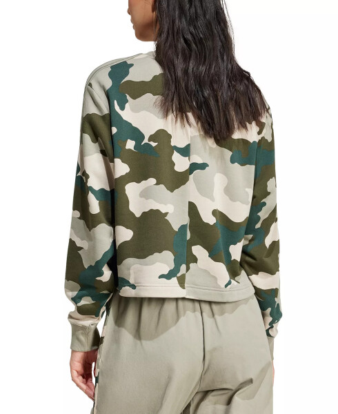 Women's Camo Crewneck Sweatshirt Silver Pebble - 2