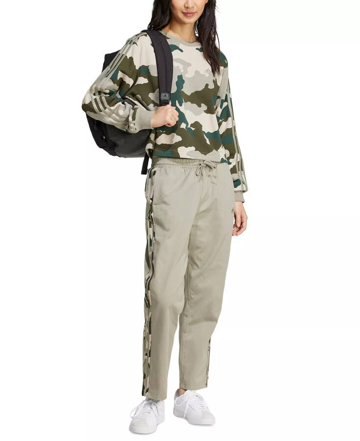 Women's Camo Crewneck Sweatshirt Silver Pebble - 6