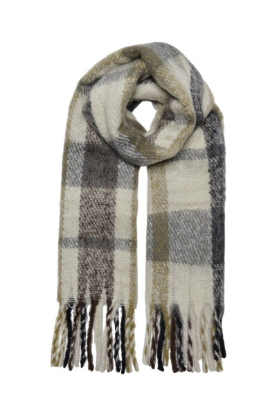 Women's Checkered Fringed Scarf - 15297974 - 2