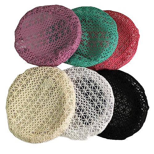 Women’s Chic Lace Beret French Dress Beret Vintage Summer Fascinator Hats for Ladys Mesh Beret L87 - 3