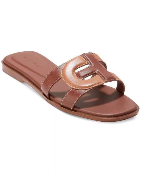 Women's Chrisee Flat Sandals Dark Cuoio, Pecan Leather - 1