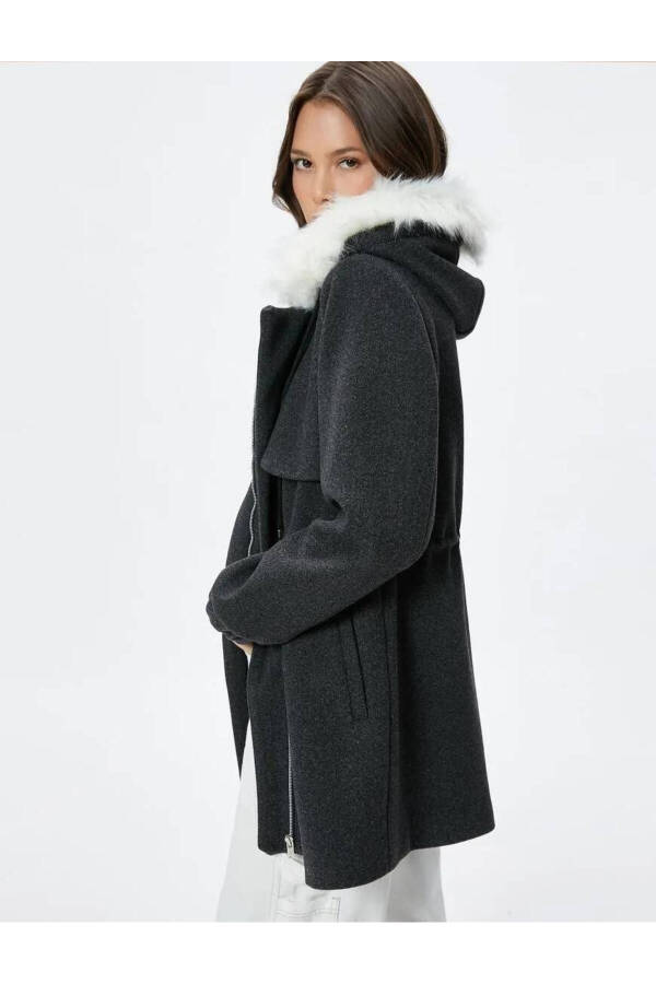 Women's coat, anthracite color. - 1