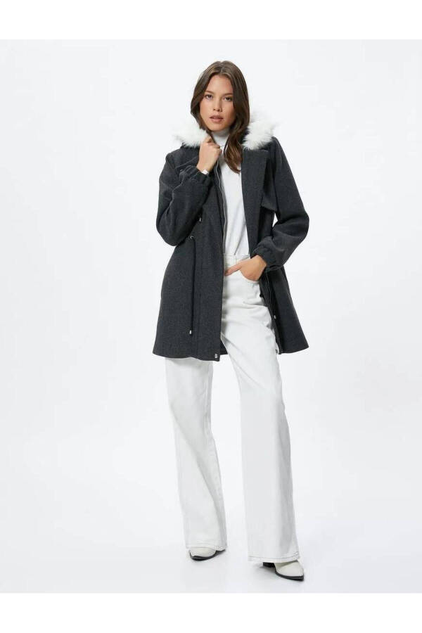 Women's coat, anthracite color. - 2