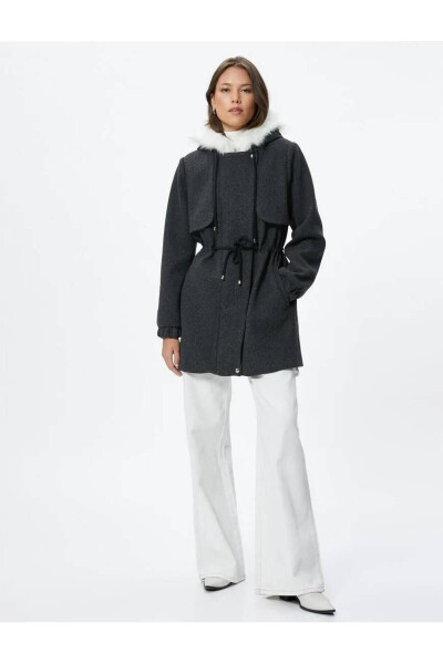 Women's coat, anthracite color. - 3