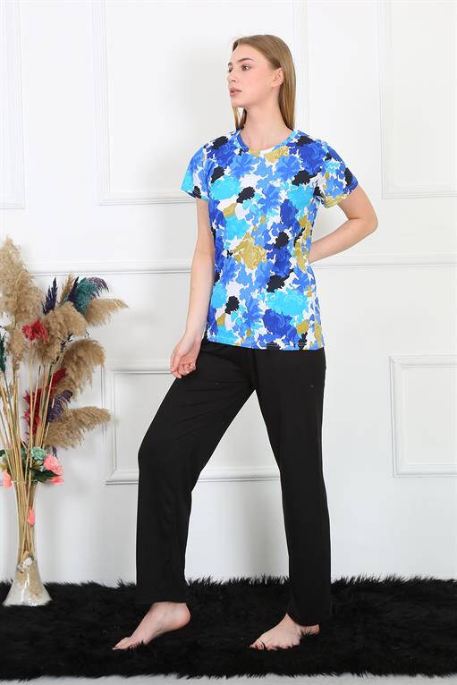 Women's Combed Cotton Short Sleeve Pajama Set 4142 - 2