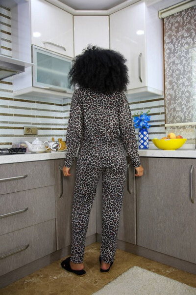 Women's Combed Long Sleeve Pajamas Set 2768 - 4