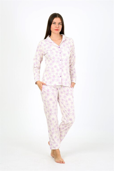 Women's Combed Long Sleeve Pajamas Set 2776 - 1