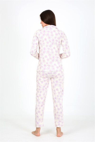 Women's Combed Long Sleeve Pajamas Set 2776 - 4