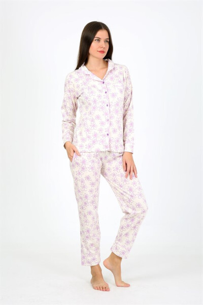 Women's Combed Long Sleeve Pajamas Set 2776 - 5