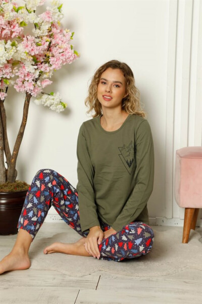 Women's Combed Long Sleeve Pajamas Set 4101 - 2