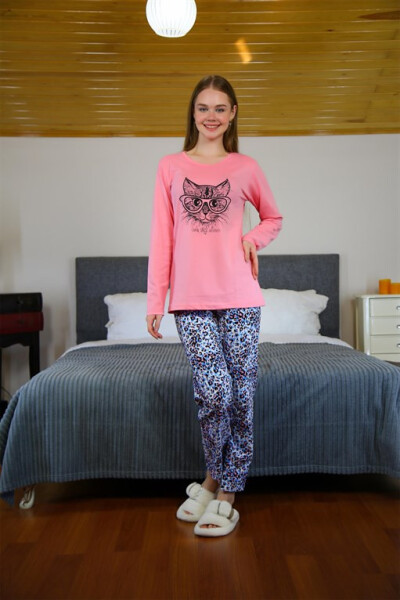 Women's Combed Long Sleeve Pajamas Set 4102 - 2