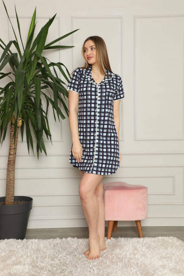 Women's Cotton Button-Down Nightgown 1007 - 2