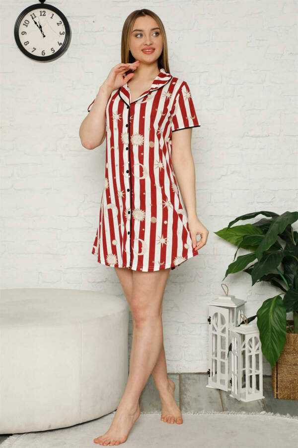 Women's Cotton Button-Front Nightgown 979 - 1