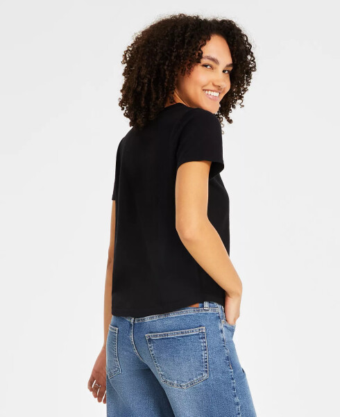 Women's Cotton Crewneck Short-Sleeve T-Shirt Black - 2