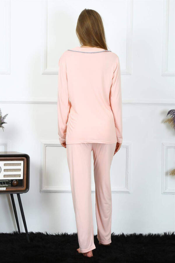 Women's Cotton Long Sleeve Button-Front Pajama Set 2778 - 5