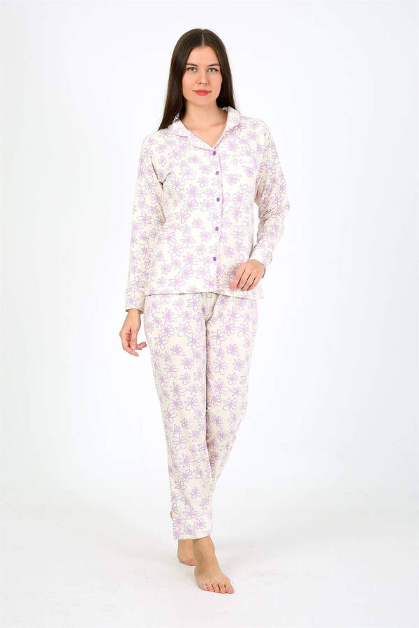 Women's Cotton Long Sleeve Pajama Set 2776 - 7