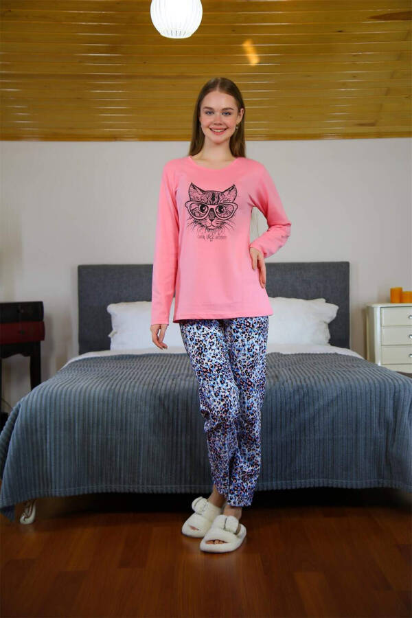 Women's Cotton Long Sleeve Pajama Set 4102 - 2