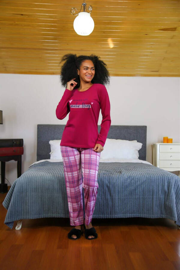 Women's Cotton Long Sleeve Pajama Set 4113 - 2