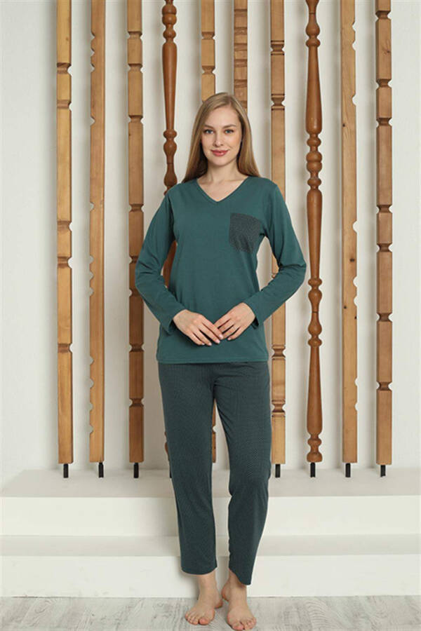 Women's Cotton Long Sleeve Pajama Set 4146 - 3