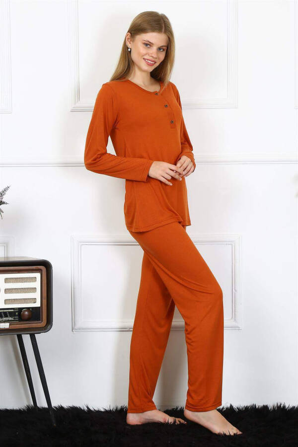 Women's Cotton Long Sleeve Pajama Set 4168 - 2