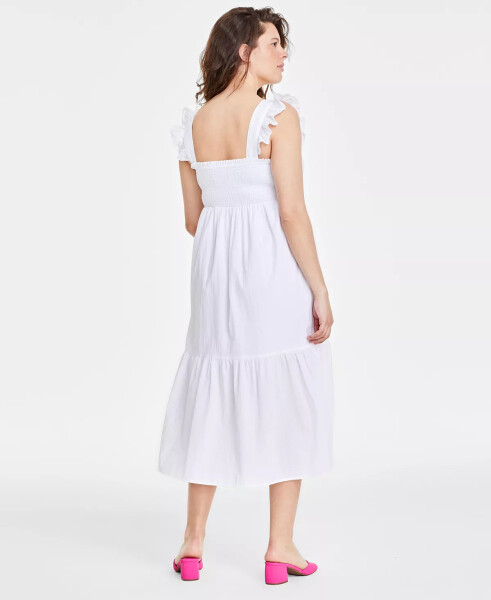 Women's Cotton Smocked Midi Dress, Created for Macy's Bright White - 10